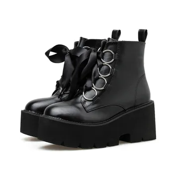 Autumn 2020 New Women Ankle Boots Round Toe Lace-up Platform Short Boots Female PU Soft Leather Black Boots Drop Shipping
Autumn 2020 New Women Ankle Boots Round Toe Lace-up Platform Short Boots Female PU Soft Leather Black Boots Drop Shipping