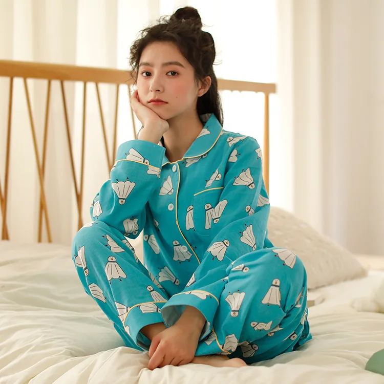 Meju Spring And Summer New Products Long Sleeve Trousers Set WOMEN'S Pajamas And Leisure Wear Pure Cotton Comfortable
Meju Spring And Summer New Products Long Sleeve Trousers Set WOMEN'S Pajamas And Leisure Wear Pure Cotton Comfortable