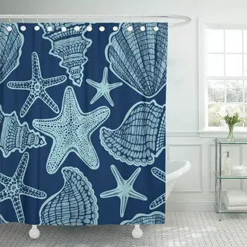 Blue Maritime Dark with Turquoise Starfishes and Shells Navy Sketch Starfish Shower Curtains Waterproof Polyester Fabric 72 x 72
Blue Maritime Dark with Turquoise Starfishes and Shells Navy Sketch Starfish Shower Curtains Waterproof Polyester Fabric 72 x 72