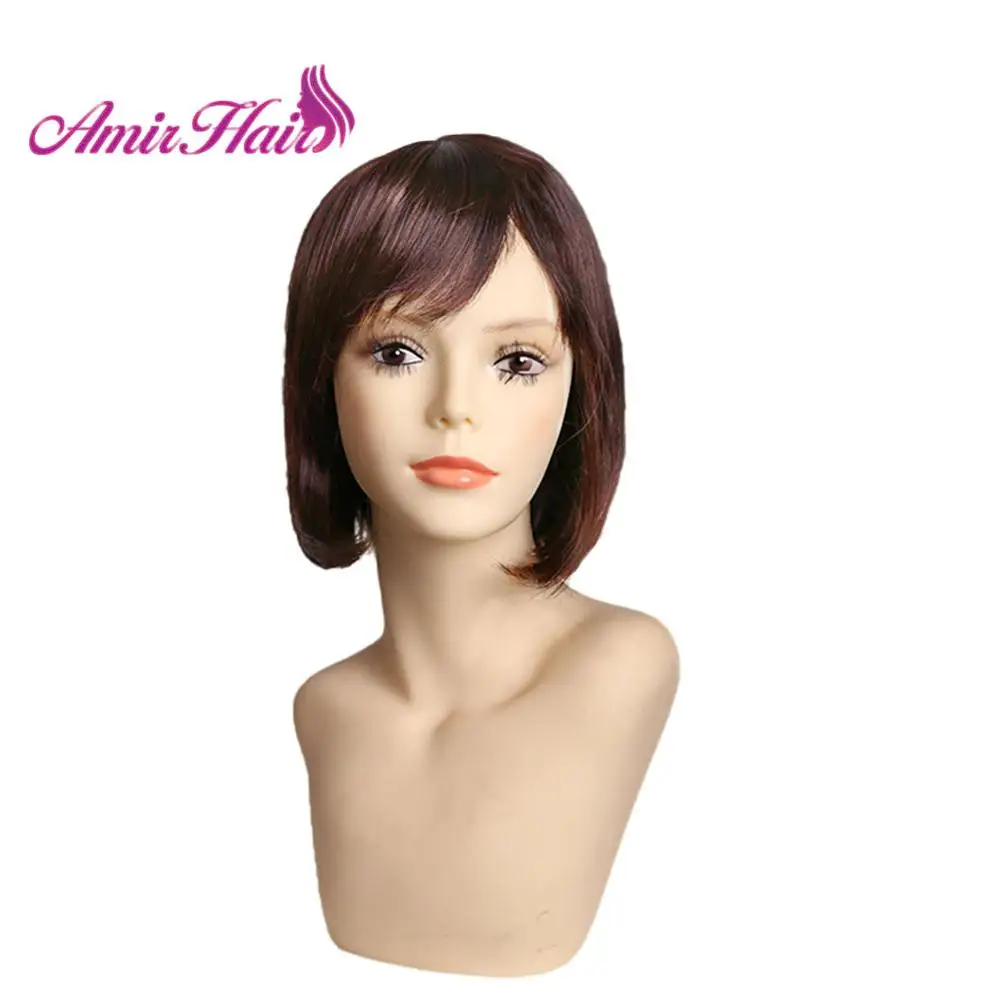 Amir Short Straight Synthetic Wigs With free side Bangs For Women Bob Hairstyle Red brown color Wig Heat Resistant Fiber Cosplay
Amir Short Straight Synthetic Wigs With free side Bangs For Women Bob Hairstyle Red brown color Wig Heat Resistant Fiber Cosplay