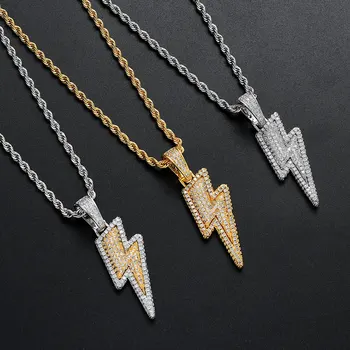 Mens Hip hop Zircon Lightning Bling Bling Pendant iced Out Crystal Hiphop Chain Necklaces Jewelry Gift
Mens Hip hop Zircon Lightning Bling Bling Pendant iced Out Crystal Hiphop Chain Necklaces Jewelry Gift