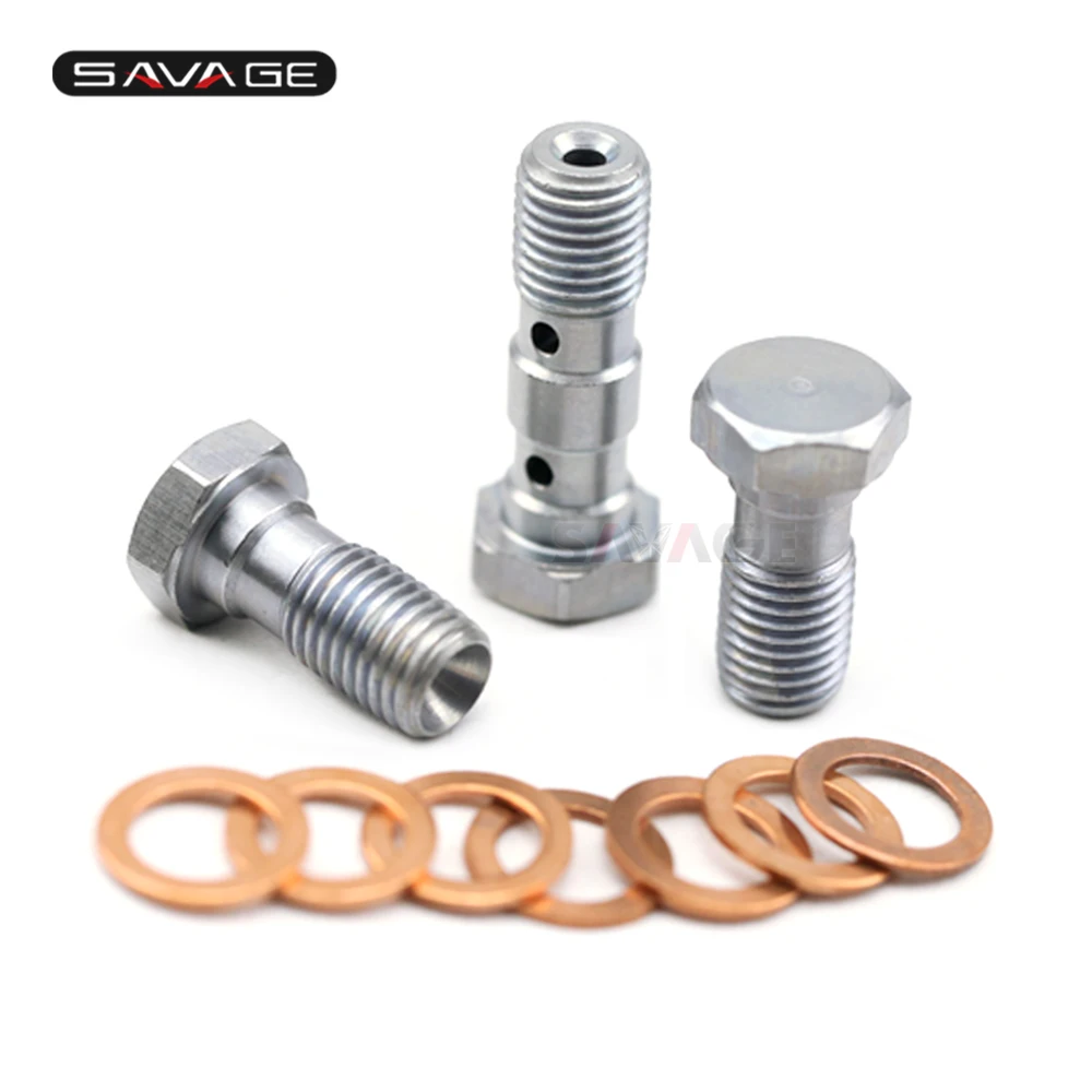 Banjo Bolts Front/Rear Brake Master Cylinder Screw Brake Hose Caliper Bolt Hydraulic Clutch Screw M10 x 1.25 10mm Motorcycle 
Banjo Bolts Front/Rear Brake Master Cylinder Screw Brake Hose Caliper Bolt Hydraulic Clutch Screw M10 x 1.25 10mm Motorcycle