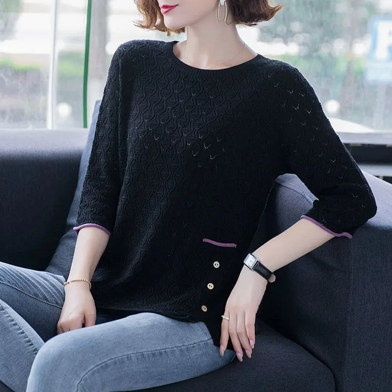 Long-Sleeved/Seven Split Sleeves Sweater Women Knit Bottoming Shirt 2023 Spring And Autumn New Middle-Aged Mother Ladies Top 106
Long-Sleeved/Seven Split Sleeves Sweater Women Knit Bottoming Shirt 2023 Spring And Autumn New Middle-Aged Mother Ladies Top 106