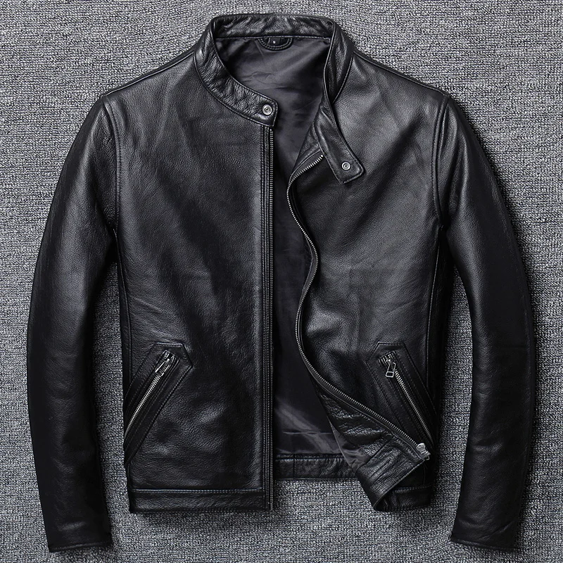 Litchi Grain leather Japan Collar Short Jacket Man Head Layer Cowhide thick simple jacket
Litchi Grain leather Japan Collar Short Jacket Man Head Layer Cowhide thick simple jacket