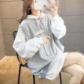 Women's Fake Two Oversized Loose Hoodie Autumn And Winter Long Sleeve Hole Splicing Casual Sweatshirt Pullover
Women's Fake Two Oversized Loose Hoodie Autumn And Winter Long Sleeve Hole Splicing Casual Sweatshirt Pullover