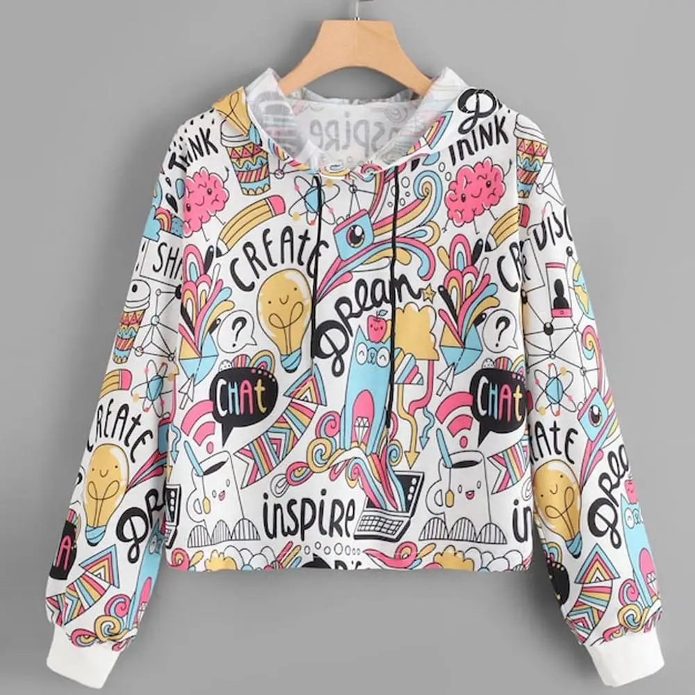 Fashion Print Harajuku Hoodie Women Hooded Sweatshirt Long Sleeve Pullover Tops Drawstring Tracksuit Short Sweat Femme HS3M
Fashion Print Harajuku Hoodie Women Hooded Sweatshirt Long Sleeve Pullover Tops Drawstring Tracksuit Short Sweat Femme HS3M