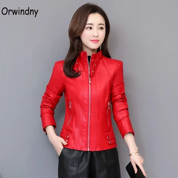 Motorcycle Leather Jacket Female Stand Collar Autumn Leather Clothing Streetwear Red Spring Leather Coats Tops Orwindny
Motorcycle Leather Jacket Female Stand Collar Autumn Leather Clothing Streetwear Red Spring Leather Coats Tops Orwindny