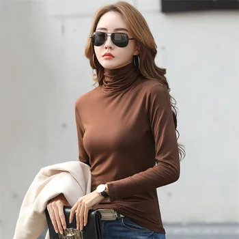 Autumn Winter Women Turtleneck Shirt Bottom Shirt 2019 New Slim Black Inside Long-Sleeved Solid Color Large Size Tops JIU265
Autumn Winter Women Turtleneck Shirt Bottom Shirt 2019 New Slim Black Inside Long-Sleeved Solid Color Large Size Tops JIU265