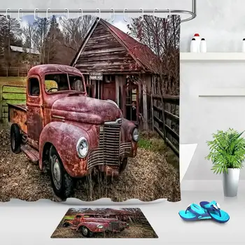Rustic Farmhouse Bath Curtain Retro Red Truck Cars Wooden Barn Waterproof Polyester Fabric Shower Curtain for Bathroom Decor
Rustic Farmhouse Bath Curtain Retro Red Truck Cars Wooden Barn Waterproof Polyester Fabric Shower Curtain for Bathroom Decor