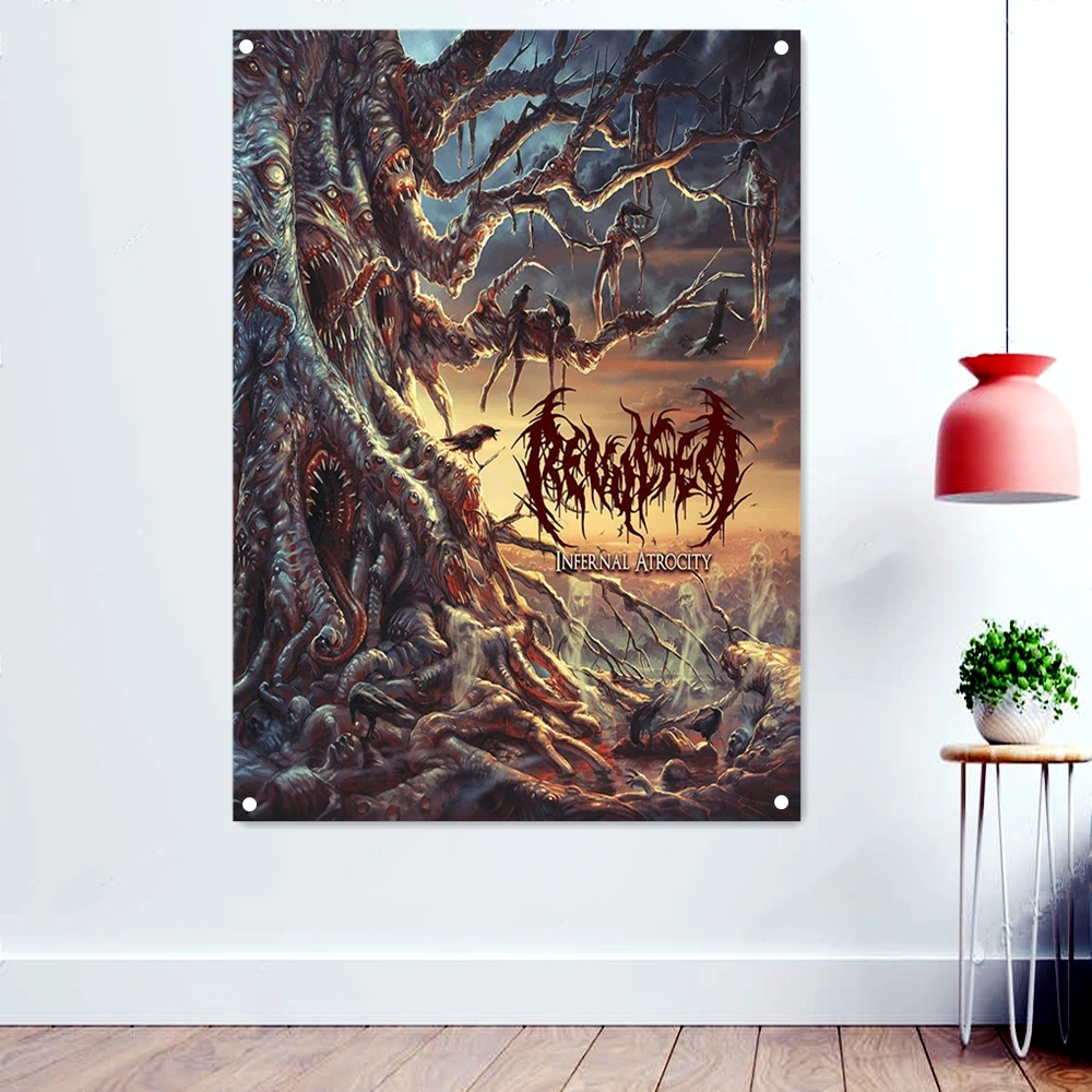 INFERNAL ATROCITY Vintage Rock Music Band Banners Wall Art Home Decoration Death Metal Artist Poster Scary Blood Skull Flags
INFERNAL ATROCITY Vintage Rock Music Band Banners Wall Art Home Decoration Death Metal Artist Poster Scary Blood Skull Flags
