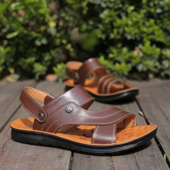Summer Beach Sandalias Shoes Men Sandals For Male Genuine Leather Casual Mature New Classic Walking Sandals slippers Мужские 
Summer Beach Sandalias Shoes Men Sandals For Male Genuine Leather Casual Mature New Classic Walking Sandals slippers Мужские