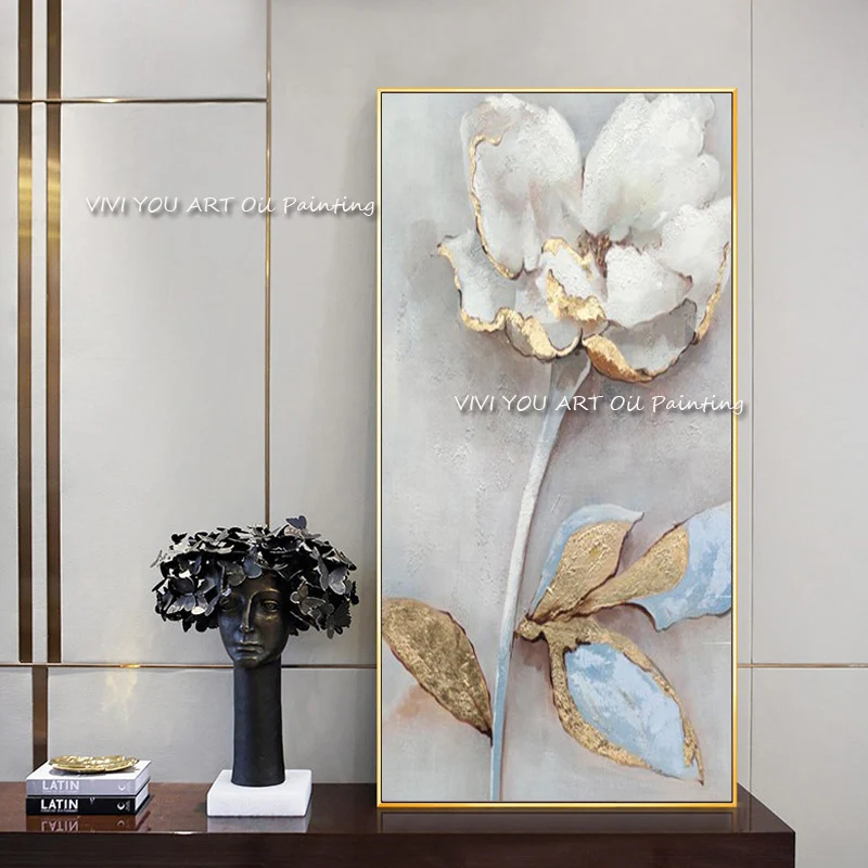 White Gold Foil Flower Abstract Oil Painting 100% Hand-Painted Wall Art Home Decoration Wall Pictures Modern On Canvas No Framed
White Gold Foil Flower Abstract Oil Painting 100% Hand-Painted Wall Art Home Decoration Wall Pictures Modern On Canvas No Framed