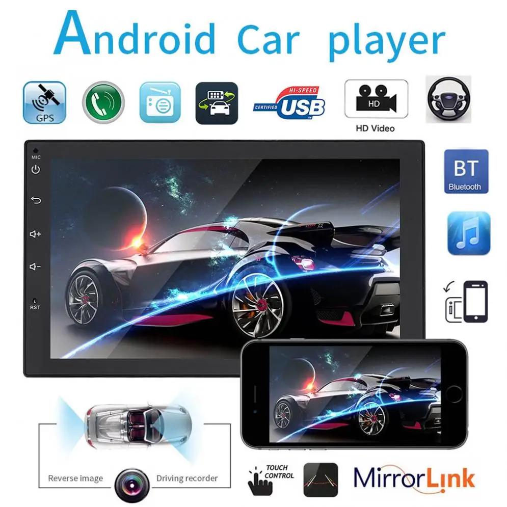 QUAD Core Android 7.0 2Din Bluetooth Car Radio Stereo MP5 Player 1024x600 Digital Touch Screen GPS Navigation Mirror Link
QUAD Core Android 7.0 2Din Bluetooth Car Radio Stereo MP5 Player 1024x600 Digital Touch Screen GPS Navigation Mirror Link
