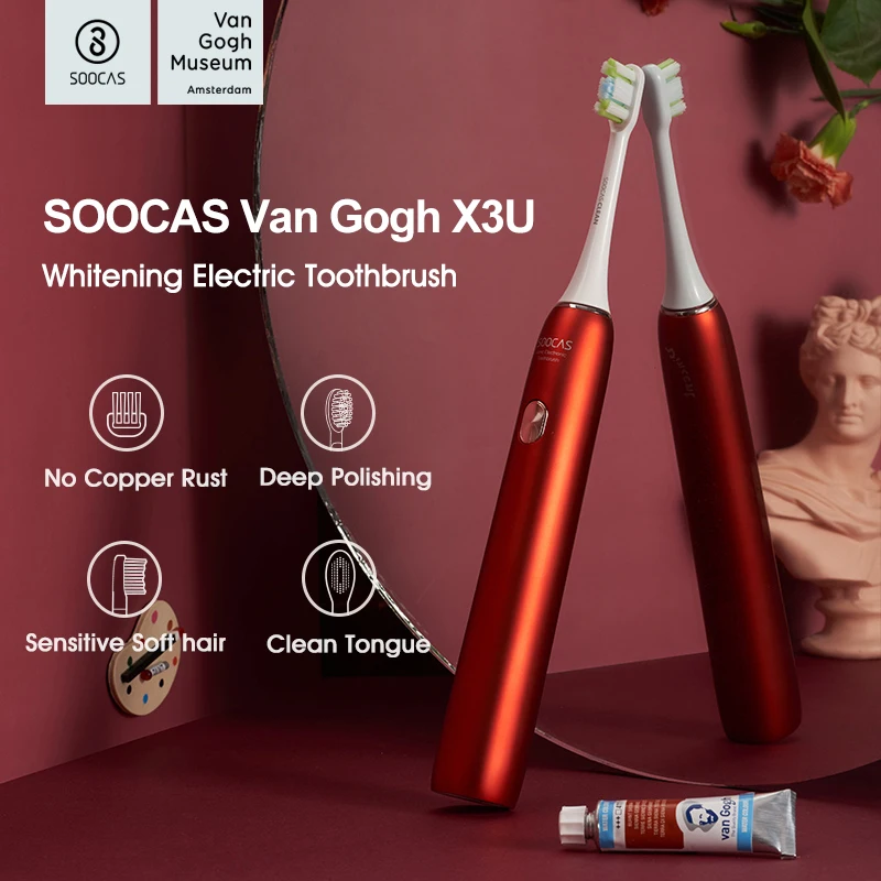 SOOCAS Van Gogh Customized X3U Sonic Electric Toothbrush Adult Rechargeable Toothbrush Waterproof Automatic Tooth Brush
SOOCAS Van Gogh Customized X3U Sonic Electric Toothbrush Adult Rechargeable Toothbrush Waterproof Automatic Tooth Brush