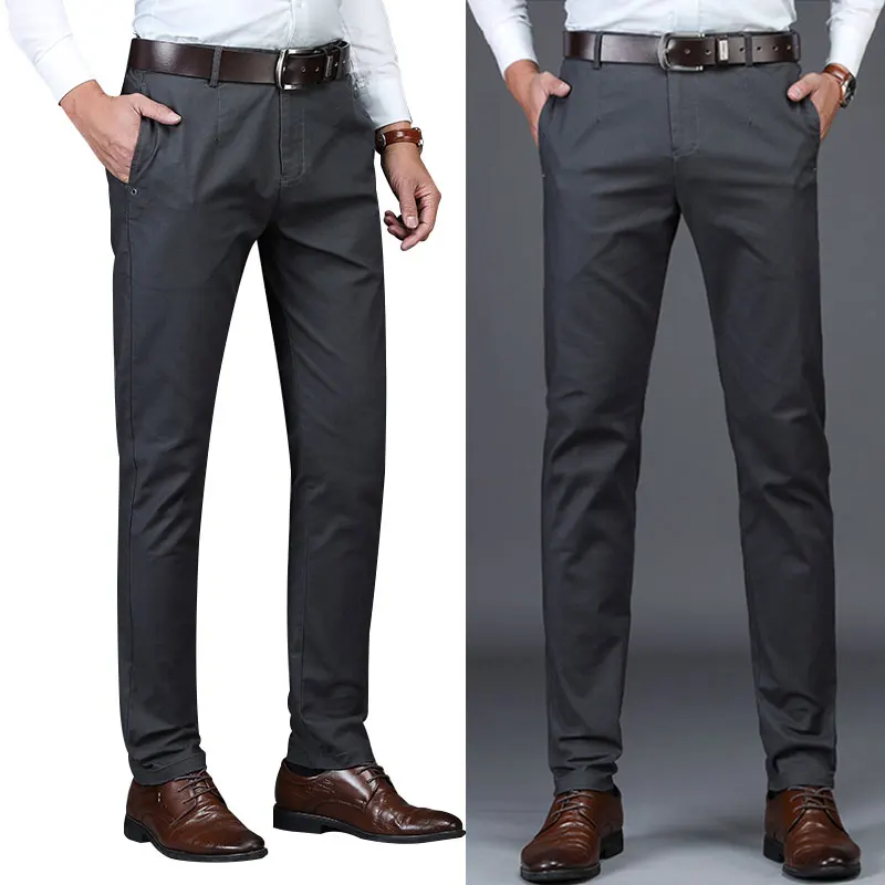 Мужской костюм из хлопка, серо-черного и синего цвета, Повседневный, деловой, удобный, эластичный, прямой
Мужской костюм из хлопка, серо-черного и синего цвета, Повседневный, деловой, удобный, эластичный, прямой