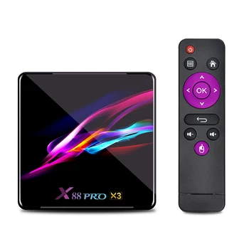 

X88 Pro X3 Smart Android 9.0 TV Box S905X3 Quad Core 64 Bit 4GB 128GB 2.4G/5G WiFi H.265 VP9 Decoding Miracast HD Media Player