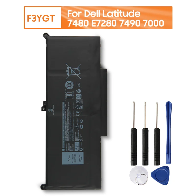 Genuine Replacement Laptop Battery F3YGT For Dell Latitude 7480 E7280 7490 7000 DM3WC 2X39G Authentic Rechargable Battery 60Wh
Genuine Replacement Laptop Battery F3YGT For Dell Latitude 7480 E7280 7490 7000 DM3WC 2X39G Authentic Rechargable Battery 60Wh