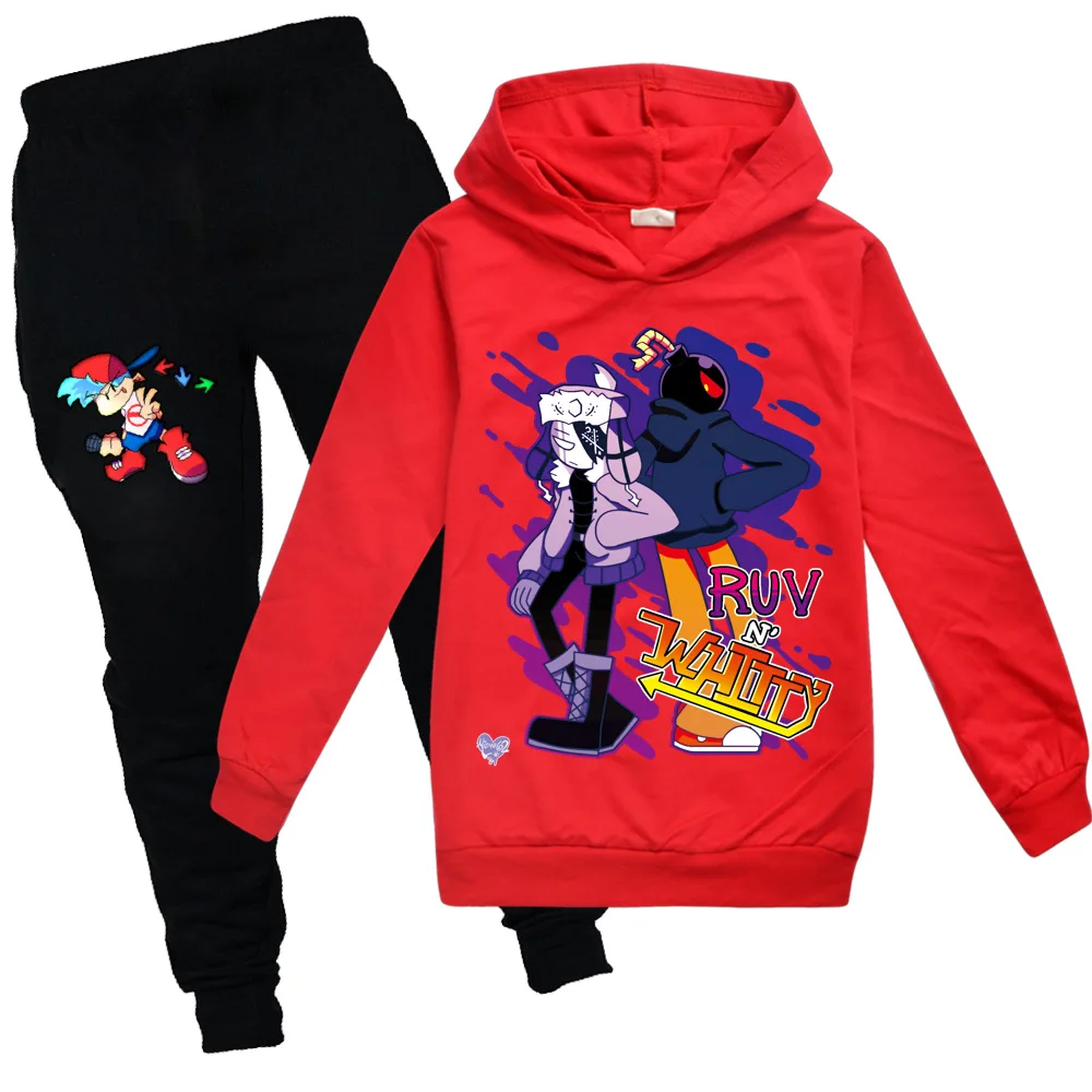 

2-16Y Autumn Boys Friday Night Funkin Kids Sweatshirt Sets New Casual Fashion Baby Girls Hoodies+Pants Suit Children Clothing