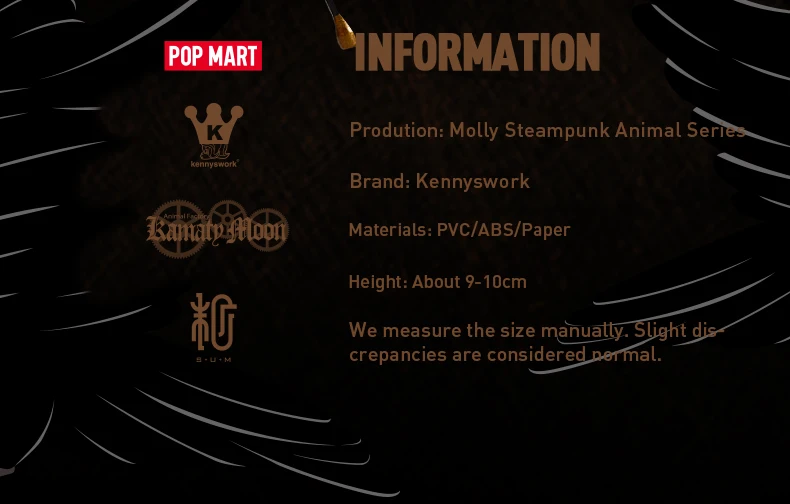POP MART Molly Steam Punk Animal Toys figure blind box birthday gift new arriving free shipping