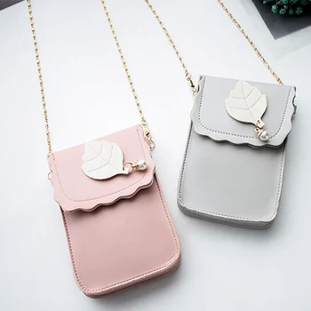 Mini Cell Phone Bag Shoulder Pocket Pouch Case Chain Strap Cute Pearl Leaf Decoration Lady Messenger Bag Universal Pu Leather
Mini Cell Phone Bag Shoulder Pocket Pouch Case Chain Strap Cute Pearl Leaf Decoration Lady Messenger Bag Universal Pu Leather