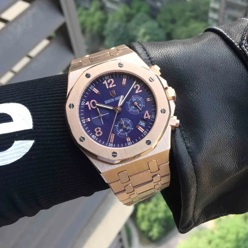 Fashion Multi-function Calendar men's quartz watch DIDUN Design Stainless Steel Students Clock Sports Men Wrist Watch Luminous
Fashion Multi-function Calendar men's quartz watch DIDUN Design Stainless Steel Students Clock Sports Men Wrist Watch Luminous