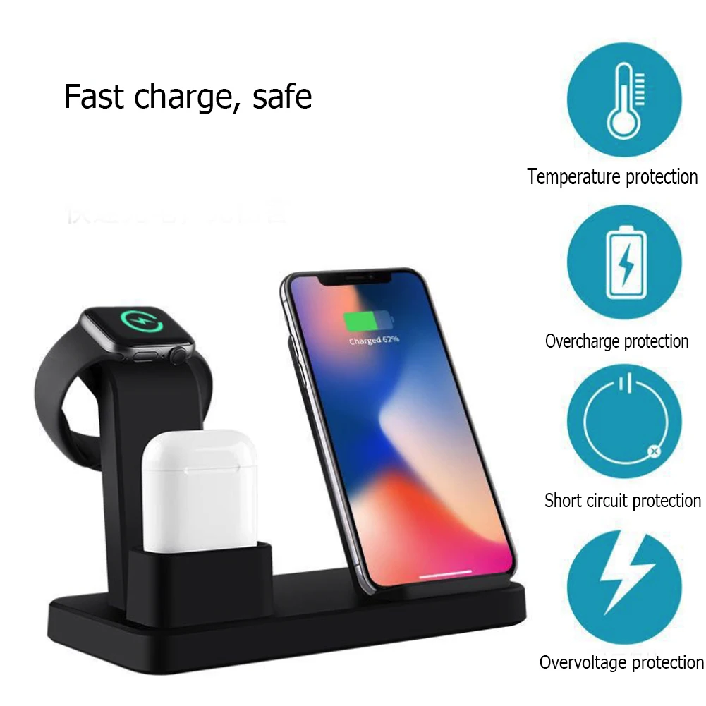 3 in 1 QI Wireless Charging Stand Dock Charger Holder Mount Stand Charging Station For iPhone 11 XR XS Max 8 7 Plus Apple Watch
3 in 1 QI Wireless Charging Stand Dock Charger Holder Mount Stand Charging Station For iPhone 11 XR XS Max 8 7 Plus Apple Watch