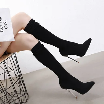 2019 fashion track stretch fabric socks boots pointed toe over the knee heel thigh high pointed super large size 42 ladies boots
2019 fashion track stretch fabric socks boots pointed toe over the knee heel thigh high pointed super large size 42 ladies boots