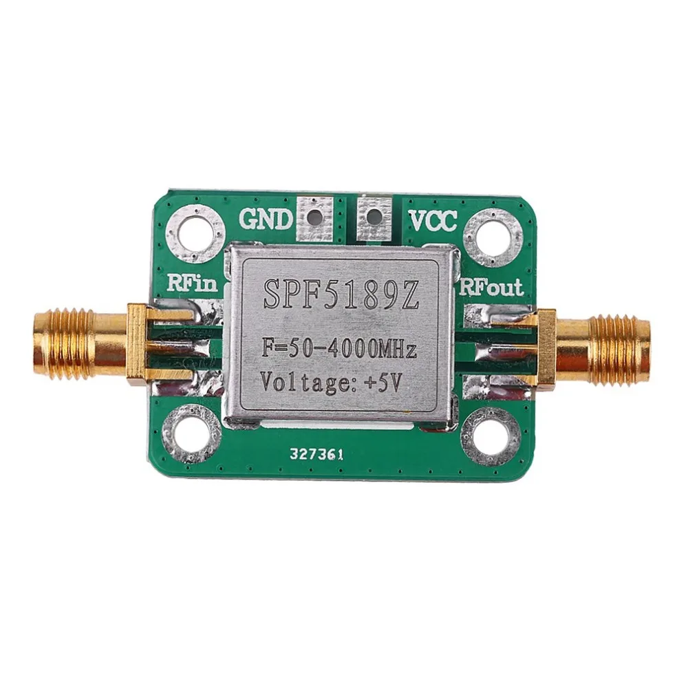 High Quality LNA 50-4000 MHz RF Low Noise Amplifier Signal Receiver SPF5189 NF = 0.6dB inm
High Quality LNA 50-4000 MHz RF Low Noise Amplifier Signal Receiver SPF5189 NF = 0.6dB inm