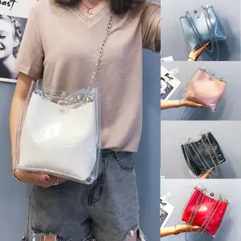 Women's PVC Transparent Jelly Ladies Shoulder Bag Purse Handbag Crossbody Bags 
Women's PVC Transparent Jelly Ladies Shoulder Bag Purse Handbag Crossbody Bags