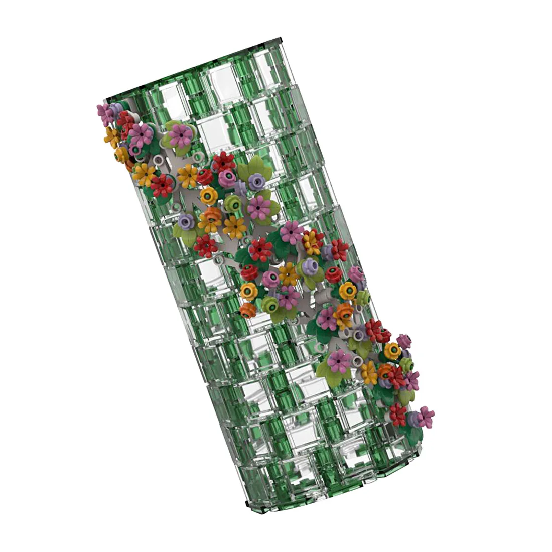 

473Pcs Transparent Green Building Block Vase Decorated Ornament MOC Stem Toy Display Kit For Flower Bouquet 10280 Kit Gift