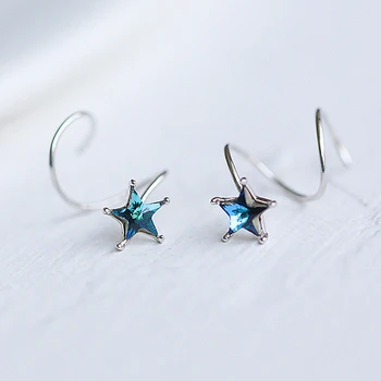 LISM 925 Sterling Silver Korean Simple Fashion Blue Star Stud Earrings For Women Girl Romantic Gifts Ear Accessories
LISM 925 Sterling Silver Korean Simple Fashion Blue Star Stud Earrings For Women Girl Romantic Gifts Ear Accessories