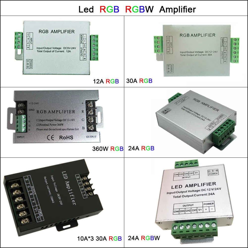 Tape Power Repeater Console Aluminum DC5V-24V Led Controller 12A/24A/30A 3CH 4CH Led RGB RGBW Amplifier for 5050 3528 Led Strip
Tape Power Repeater Console Aluminum DC5V-24V Led Controller 12A/24A/30A 3CH 4CH Led RGB RGBW Amplifier for 5050 3528 Led Strip
