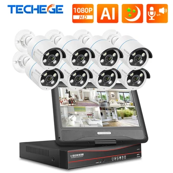 Techege 8CH 1080P 12"LCD Display POE NVR KIT HD 2MP IP Camera Two-way Audio Outdoor Surveillance POE CCTV Security Camera system
Techege 8CH 1080P 12"LCD Display POE NVR KIT HD 2MP IP Camera Two-way Audio Outdoor Surveillance POE CCTV Security Camera system