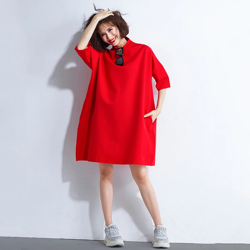 2020 Spring Stylish Simple Solid Color Turtleneck Regular Three Quarter Dress Lanon Loose Natural Elegant Women Mini Dress
2020 Spring Stylish Simple Solid Color Turtleneck Regular Three Quarter Dress Lanon Loose Natural Elegant Women Mini Dress