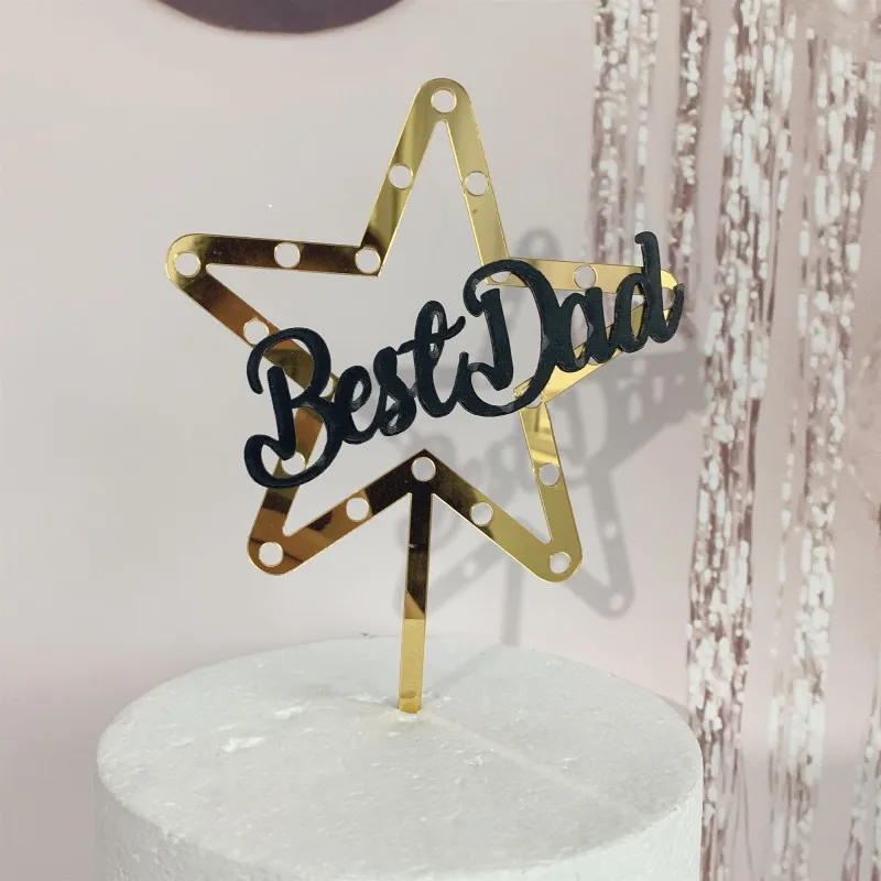 2020 Gold Star Best Dad Acrylic Cake Topper Daddy Birthday Cake Topper Supplies for Father's day Birthday Party Cake Decorations
2020 Gold Star Best Dad Acrylic Cake Topper Daddy Birthday Cake Topper Supplies for Father's day Birthday Party Cake Decorations