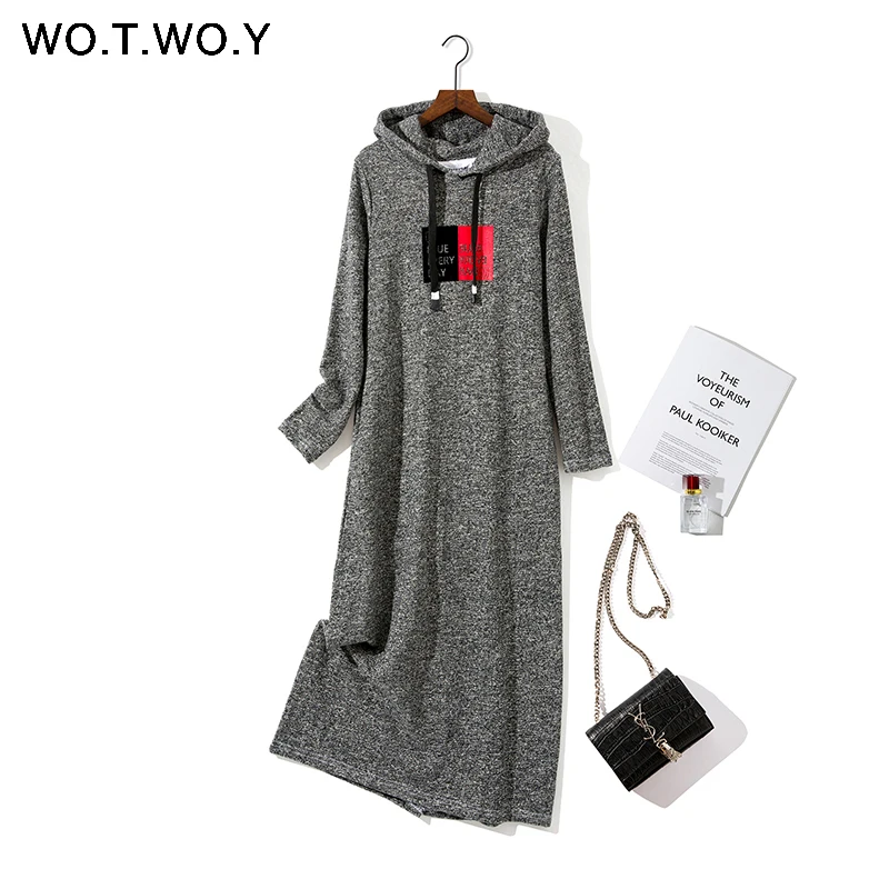 WOTWOY New Autumn Winter Casual Thick Hooded Dresses Mid-Calf Straight Pocket Embossing Women Dress Long Sleeve Clothes Women
WOTWOY New Autumn Winter Casual Thick Hooded Dresses Mid-Calf Straight Pocket Embossing Women Dress Long Sleeve Clothes Women