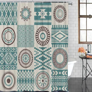 Bathroom Waterproof Curtain Geometic Circular Fabric Shower Curtain Home Bathroom Decor Bathroom Shower Curtain 
Bathroom Waterproof Curtain Geometic Circular Fabric Shower Curtain Home Bathroom Decor Bathroom Shower Curtain