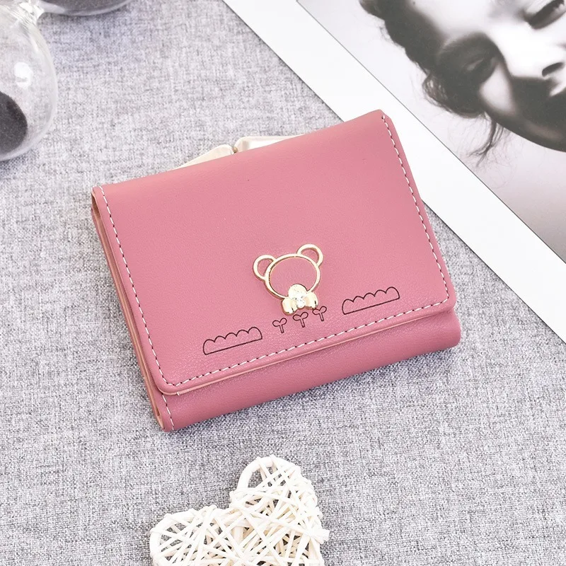 Wallet female short 2020 new student Mini Wallet Cute Cartoon Bear multi-functional three fold zero wallet
Wallet female short 2020 new student Mini Wallet Cute Cartoon Bear multi-functional three fold zero wallet