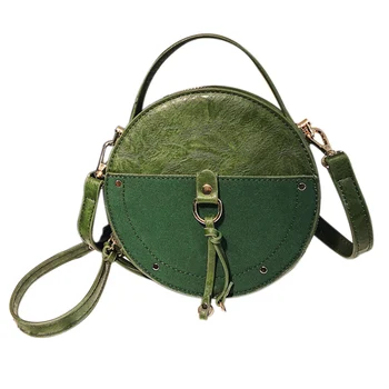 Vintage Scrub Leather Round Designer Crossbody Bag For Women Pu Leather Shoulder Bags Ladies Small Handbags Mini Tote Bag(Green)
Vintage Scrub Leather Round Designer Crossbody Bag For Women Pu Leather Shoulder Bags Ladies Small Handbags Mini Tote Bag(Green)