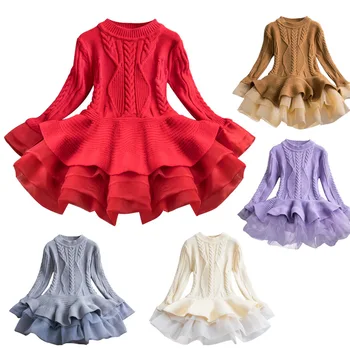 Baby Girl Clothes Autumn Winter Knitted Chiffon Girls Sweater Dress Children Red Christmas Long Sleeve Princess Kids Dresses 
Baby Girl Clothes Autumn Winter Knitted Chiffon Girls Sweater Dress Children Red Christmas Long Sleeve Princess Kids Dresses