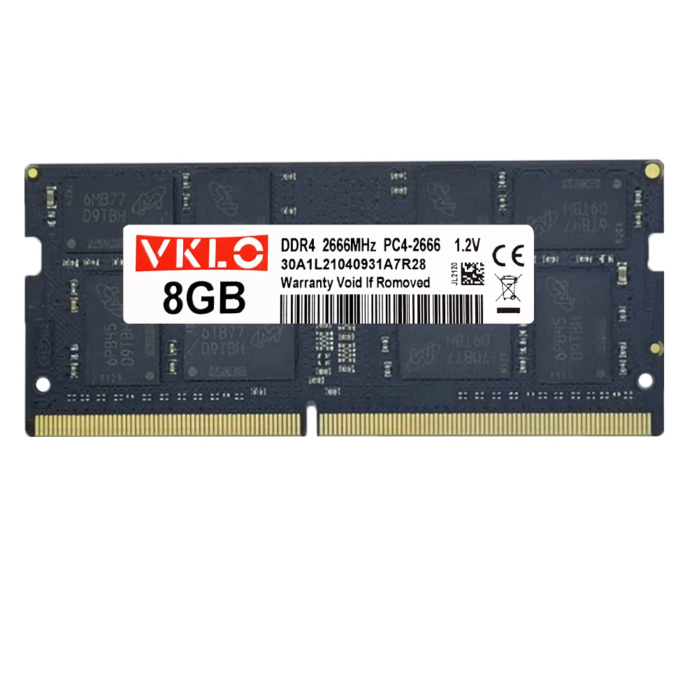 

VKLO DDR4 1X8GB 2X8GB RAM 2400MHz 260PIN SO-DIMM Notbook Laptop Memory PC4-19200 NON-ECC Unbuffered