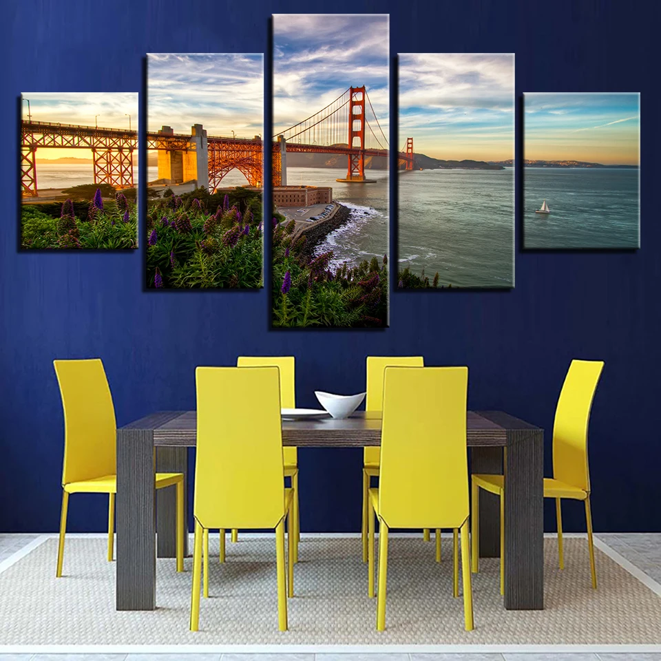 Modular Canvas HD Prints Posters Home Decor Wall Art Pictures 5 Pieces Bridge and flowe Art Scenery Landscape Paintings No Frame
Modular Canvas HD Prints Posters Home Decor Wall Art Pictures 5 Pieces Bridge and flowe Art Scenery Landscape Paintings No Frame