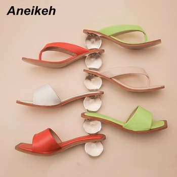 Aneikeh PU High Heel Slippers Summer Fashion Square head Slip On Square head Slides Women Shallow Mules Dress Pumps Size 42 43
Aneikeh PU High Heel Slippers Summer Fashion Square head Slip On Square head Slides Women Shallow Mules Dress Pumps Size 42 43