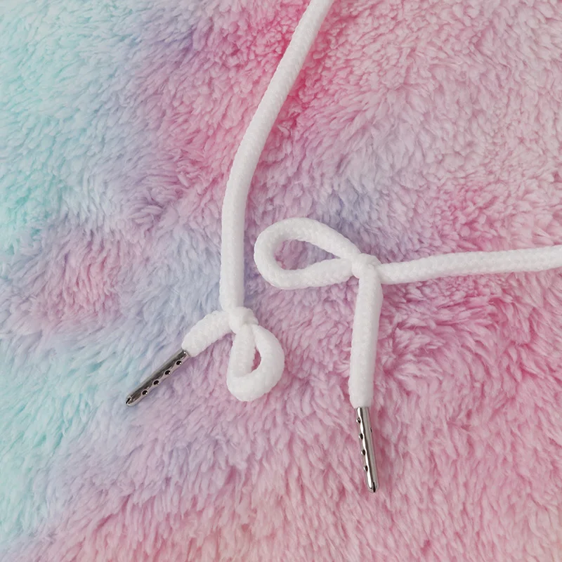 Unicorn Tie-Dye Warm Fleece Hooded Pullovers Unicorn Tie-Dye Warm Fleece Hooded Pullovers