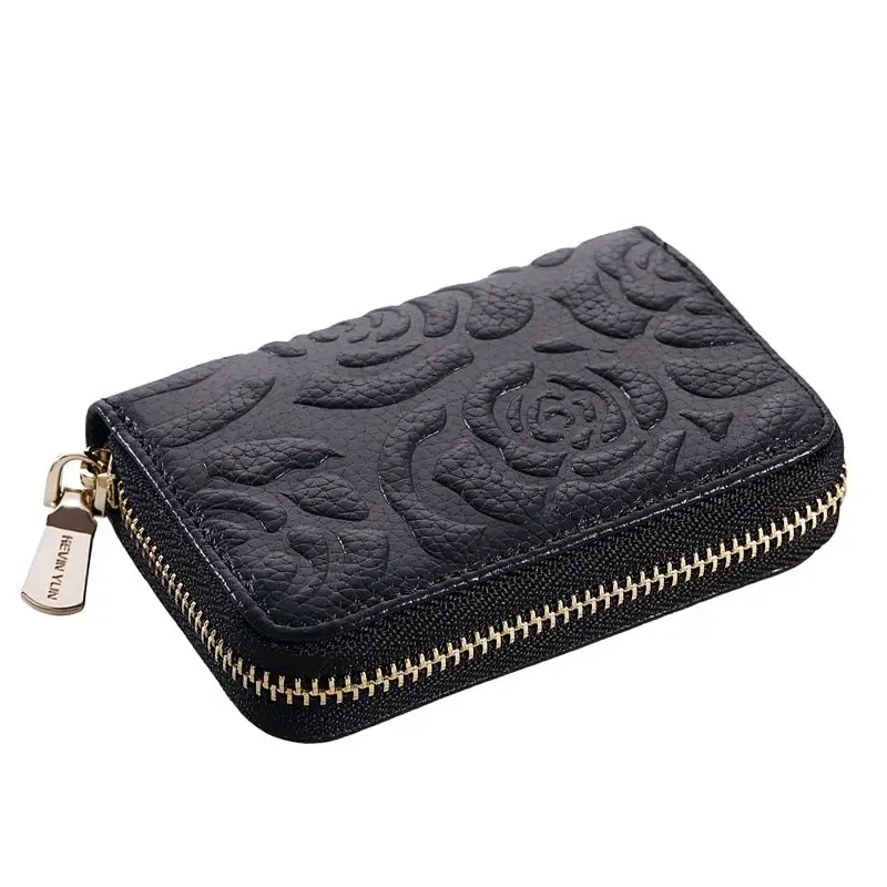 

Fashion Flower Women Card Holder Genuine Leather Credit Cards Case Designer Brand ID Card Storage Bag