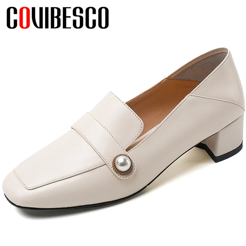 COVIBESCO 2020 Brand Design Women Pumps Cow Leather Spring Autumn Casual Pearl Decoration Square Toe Square Heeled
COVIBESCO 2020 Brand Design Women Pumps Cow Leather Spring Autumn Casual Pearl Decoration Square Toe Square Heeled