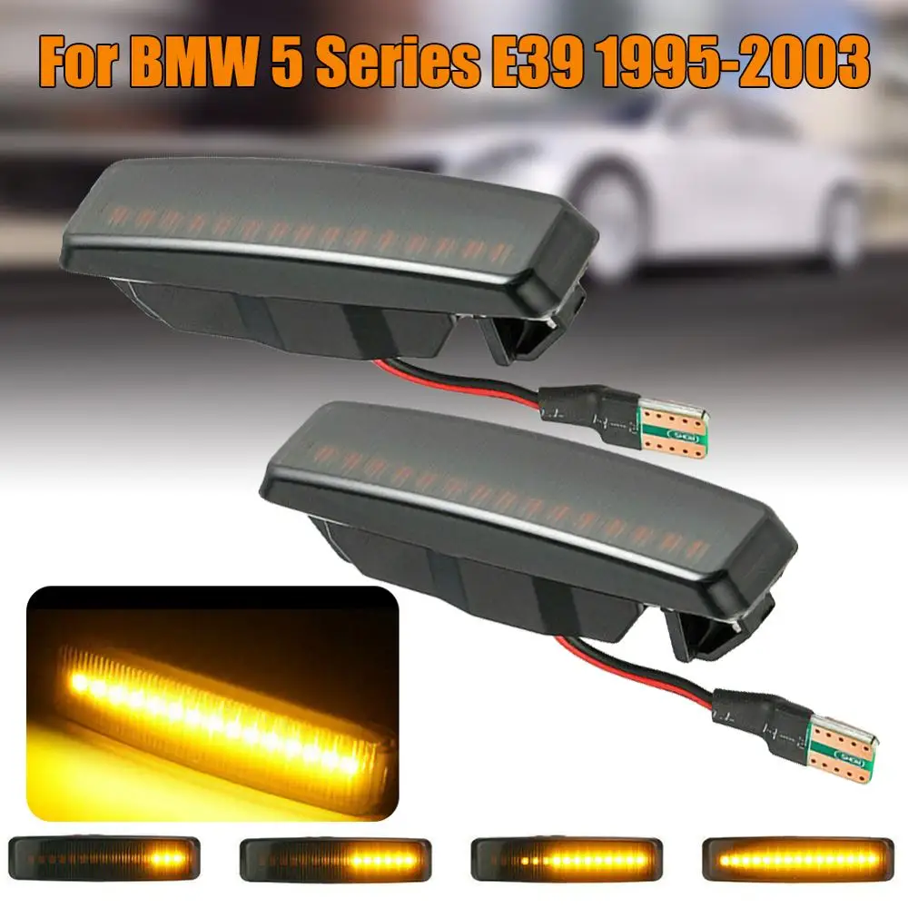 2PCS Dynamic Turn Signal Light Side Marker Fender Fit for BMW 5 Series E39 1995-2003 LED Side Signal Lamp
2PCS Dynamic Turn Signal Light Side Marker Fender Fit for BMW 5 Series E39 1995-2003 LED Side Signal Lamp