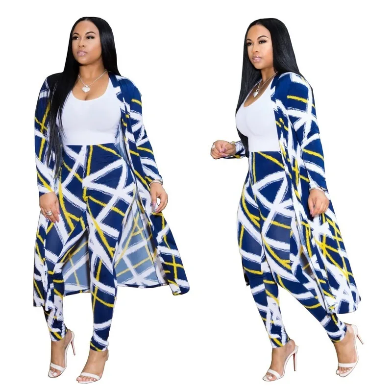 2 Piece Set New African Print Elastic Bazin Baggy Pants Rock Style Dashiki SLeeve Famous Suit For Lady/women Coat And Leggings |
