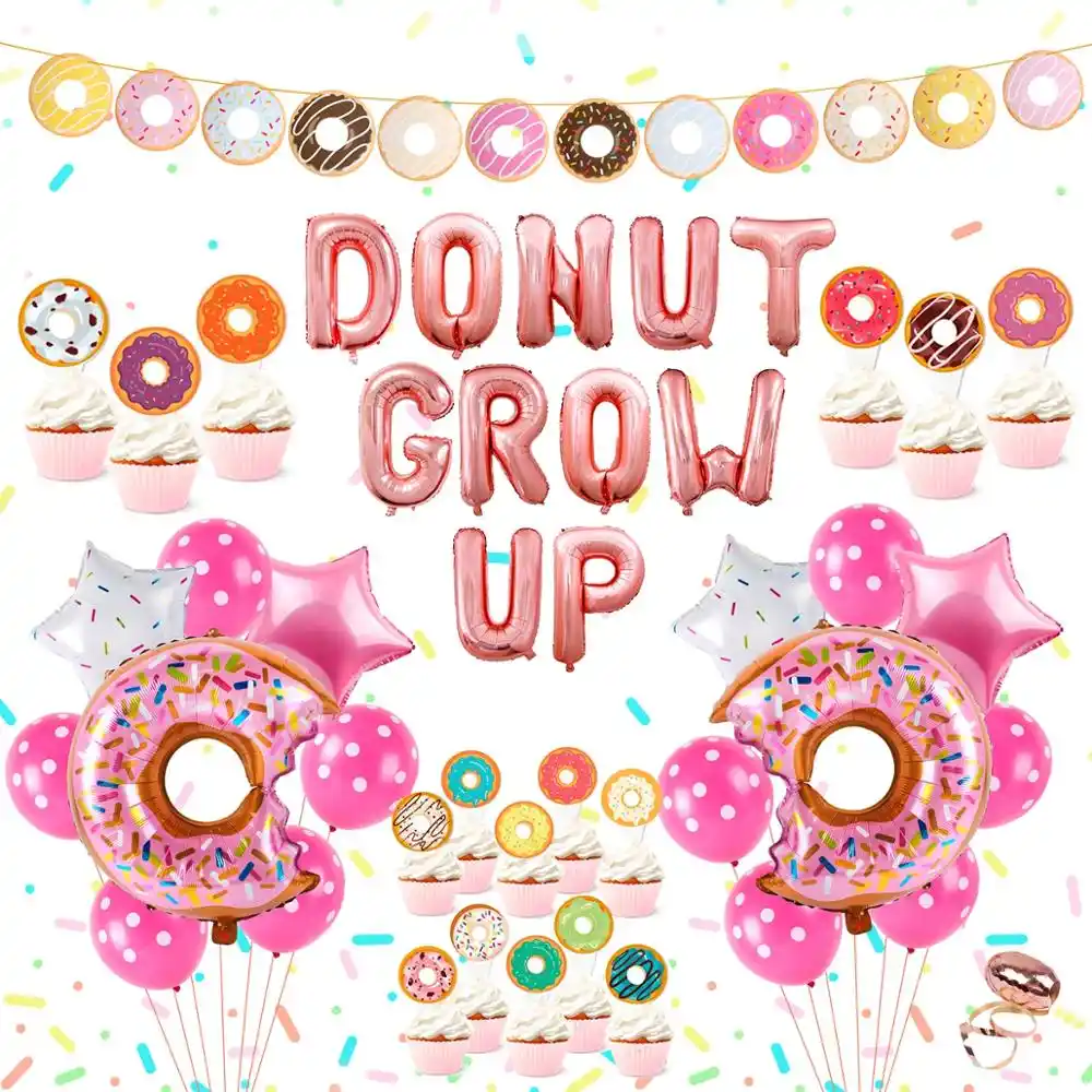 disposable tableware donut party supplies 1st birthday party boy