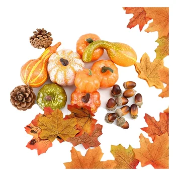 128 Pcs Fall Decor ,Artificial Maple Leaves,Pumpkin,Acorns,Pine Cones,Gourds,for Thanksgiving Halloween Christmas Decor 
128 Pcs Fall Decor ,Artificial Maple Leaves,Pumpkin,Acorns,Pine Cones,Gourds,for Thanksgiving Halloween Christmas Decor